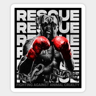 A German Boxer Dog Fighting Against Animal Cruelty Magnet